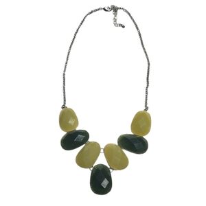 Elegant Green and Yellow Statement Necklace